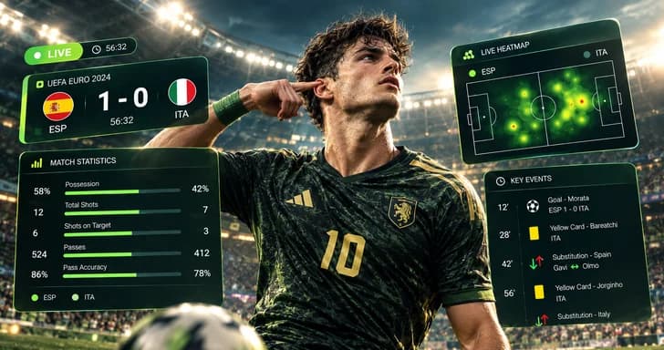 Tampilan live data statistik pertandingan LXScore
