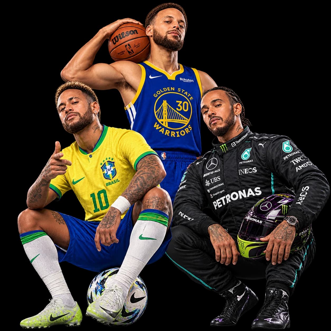Atlet sepak bola, basket, dan Formula 1