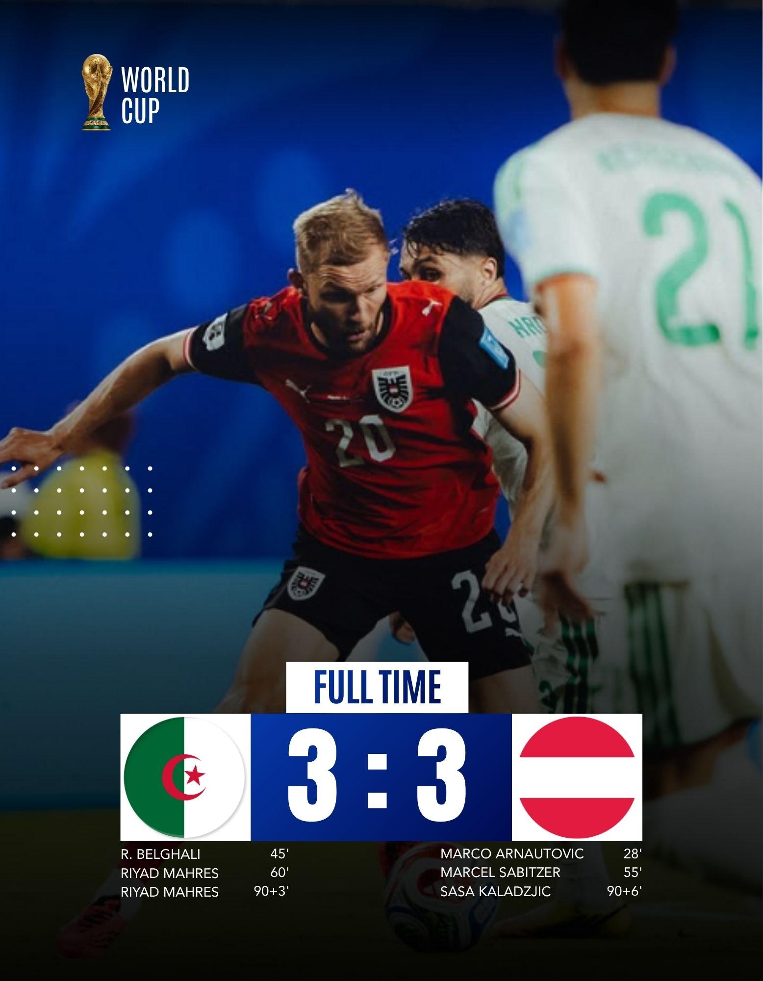 FULLTIME ALGERIA VS AUSTRIA